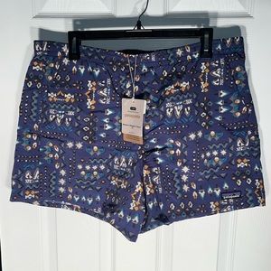 $59 Patagonia Women’s Baggies 5” Wandering Woods Sound Blue New Nylon Shorts XL